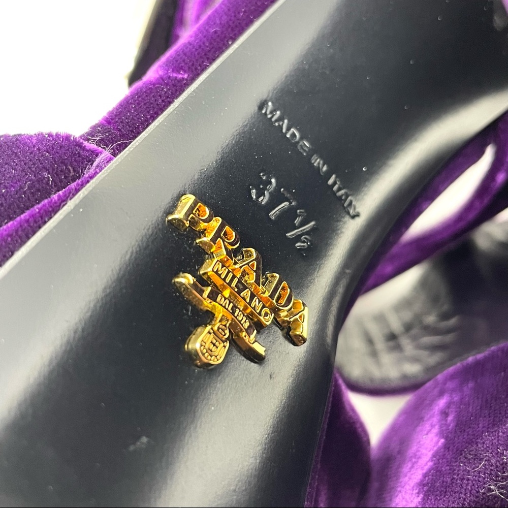 PRADA purple velvet platform sandals, made in Italy, size 37.5 - Picture 12 of 16